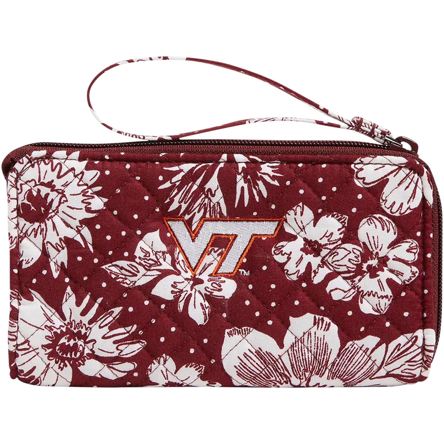 Vera Bradley Virginia Tech Hokies Rain Garden Front-Zip Wristlet