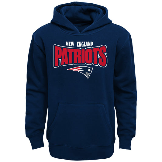 Youth Navy New England Patriots Draft Pick Pullover Hoodie