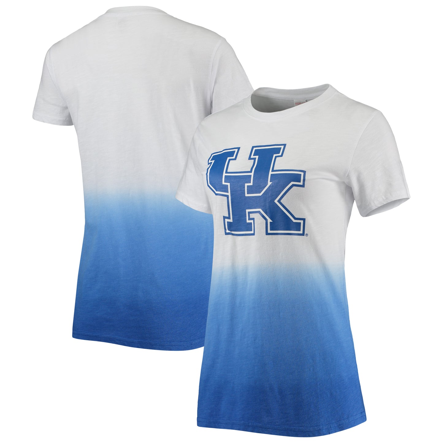 Women's White/Royal Kentucky Wildcats Airplay Dip-Dye T-Shirt