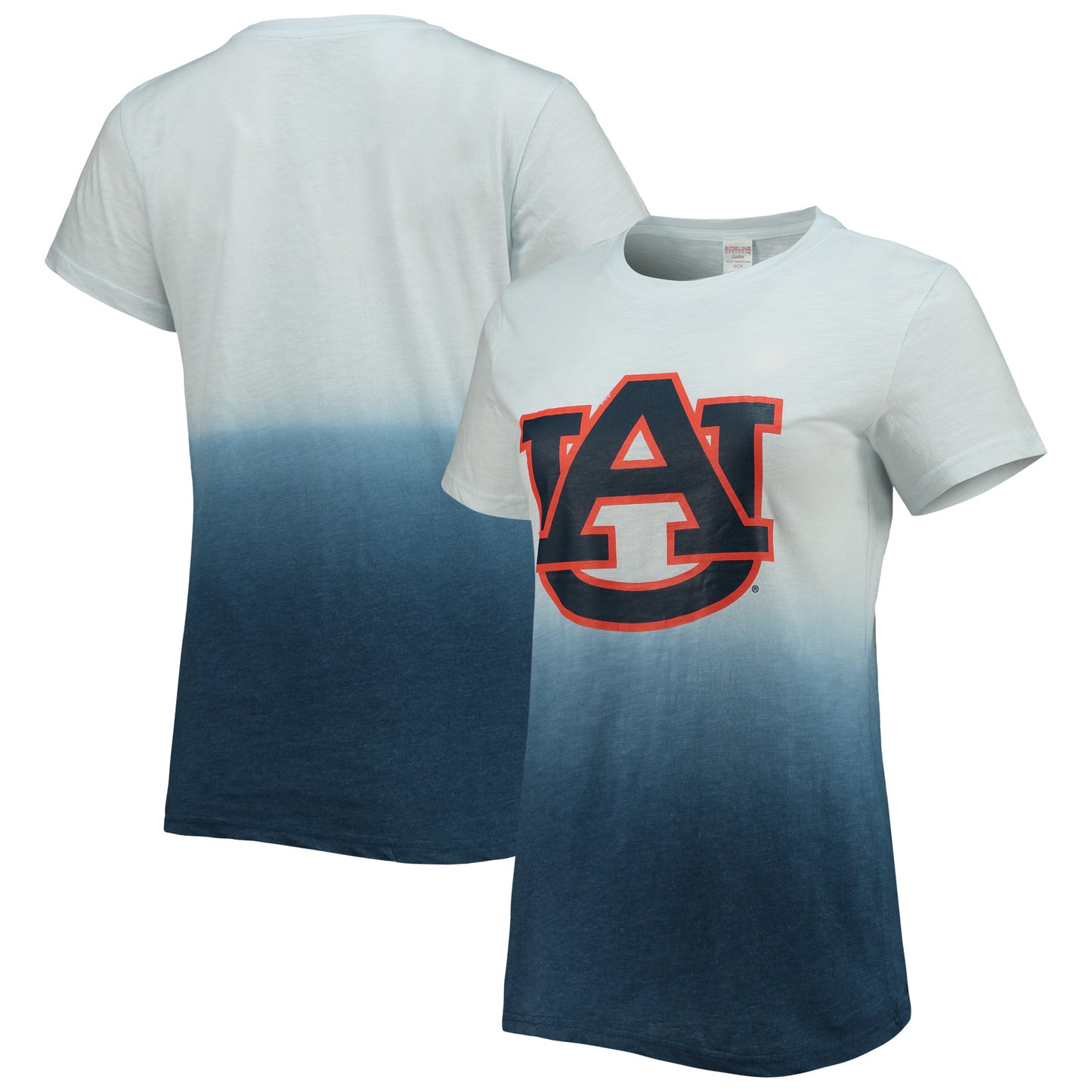 Women's White/Navy Auburn Tigers Airplay Dip-Dye T-Shirt