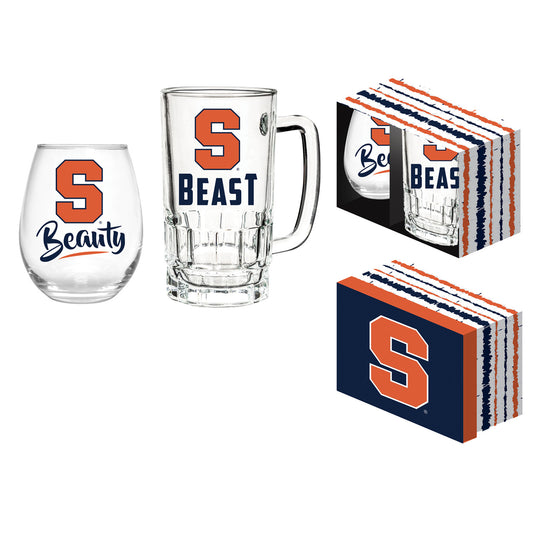 Syracuse Orange 17oz. Stemless Wine Glass & 16oz. Mug Gift Set