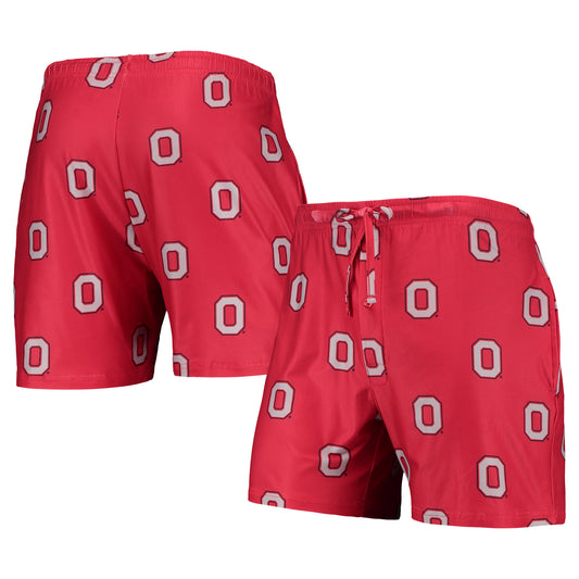 Men's Concepts Sport Scarlet Ohio State Buckeyes Flagship Allover Print Jam Shorts