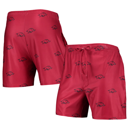 Men's Concepts Sport Cardinal Arkansas Razorbacks Flagship Allover Print Jam Shorts