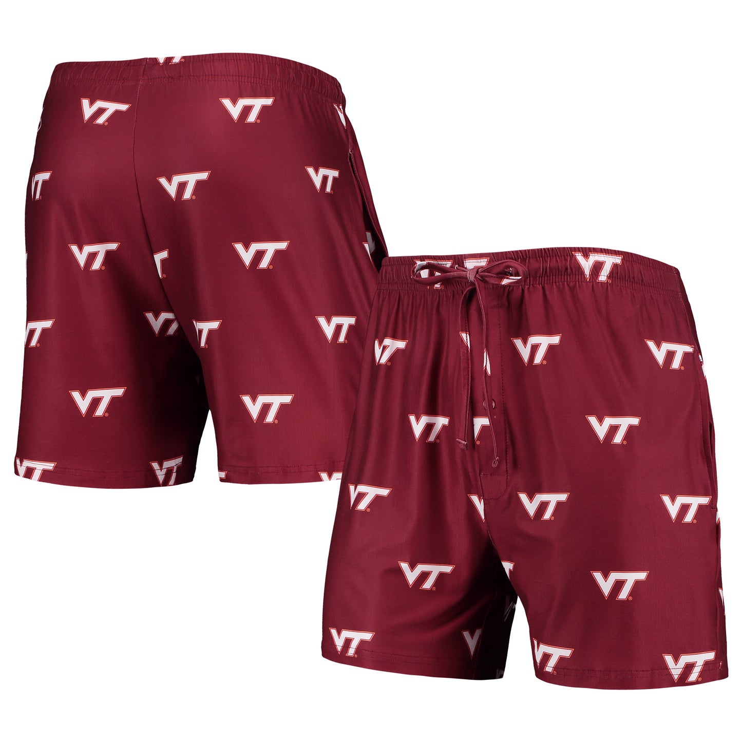 Men's Concepts Sport Maroon Virginia Tech Hokies Flagship Allover Print Jam Shorts