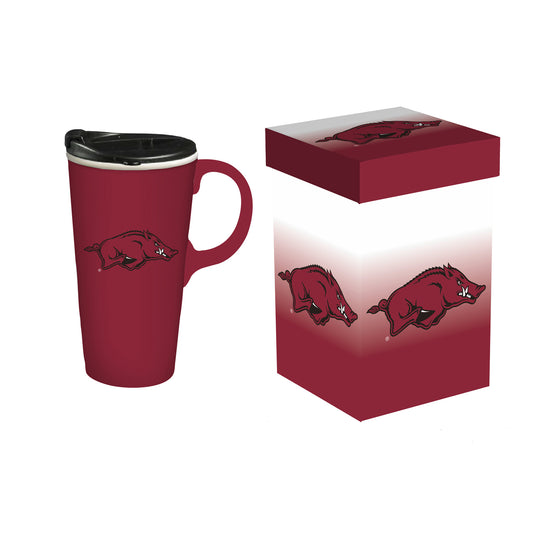 Arkansas Razorbacks 17oz. Travel Latte Mug with Gift Box