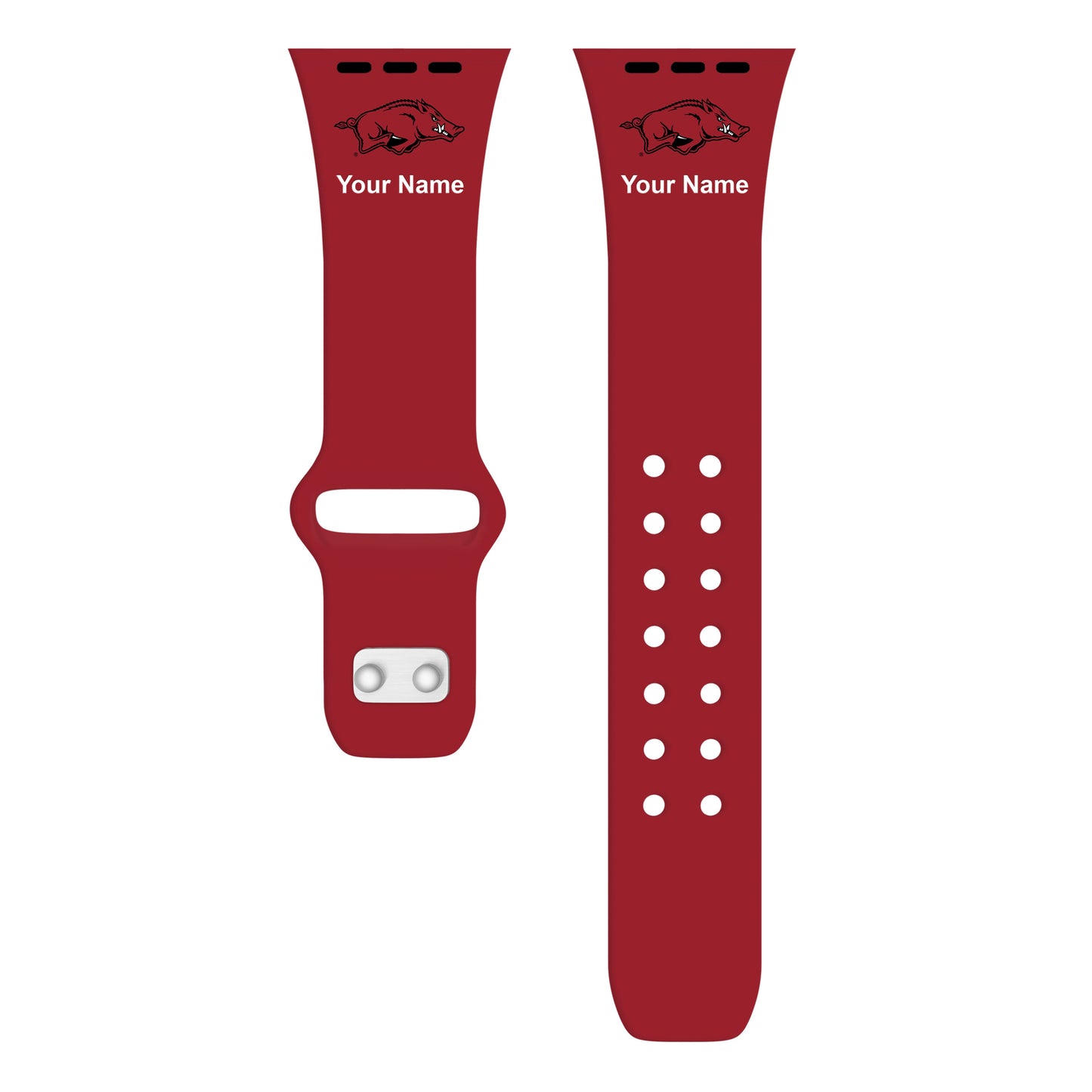 Arkansas Razorbacks Personalized Silicone Apple Watch Band