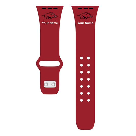 Arkansas Razorbacks Personalized Silicone Apple Watch Band