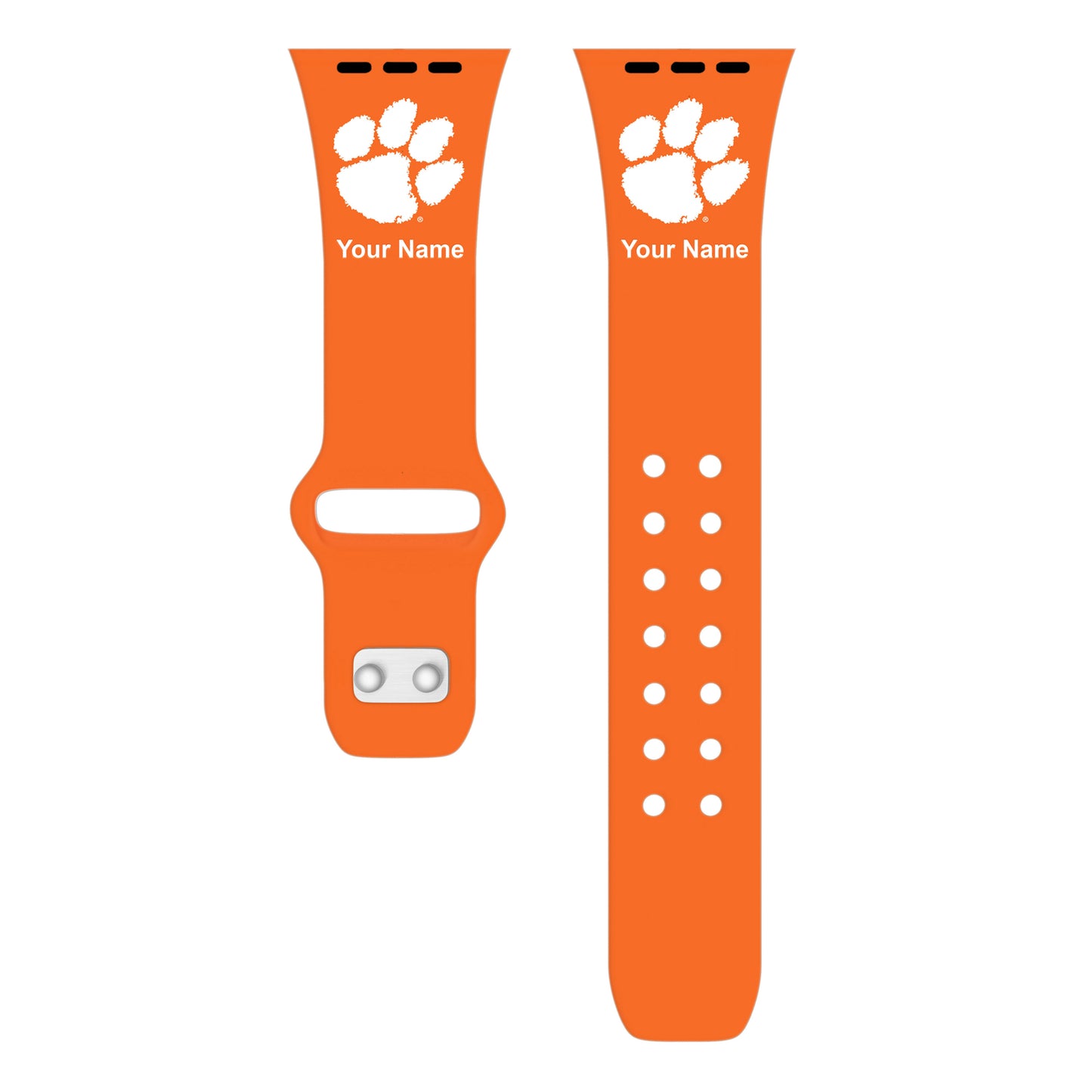 Clemson Tigers Personalized Silicone Apple Watch Band