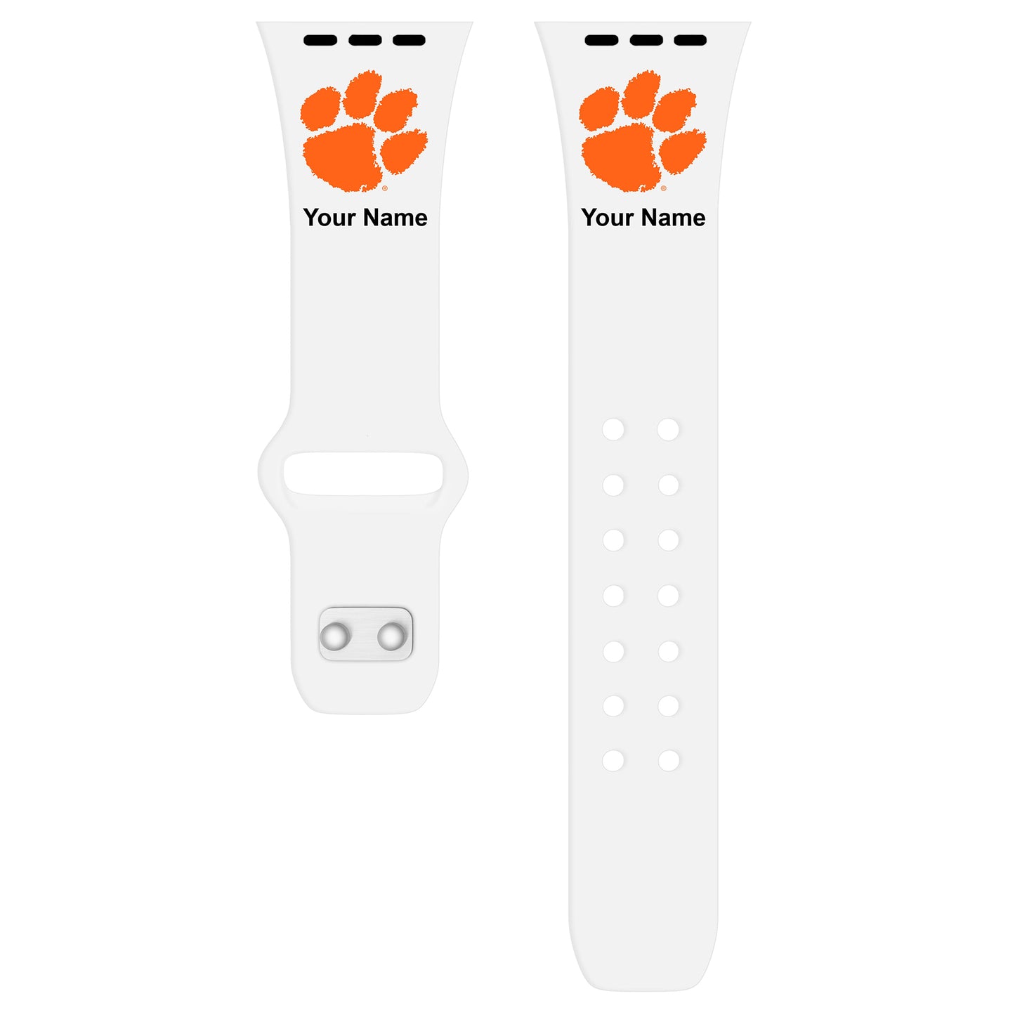 Clemson Tigers Personalized Silicone Apple Watch Band