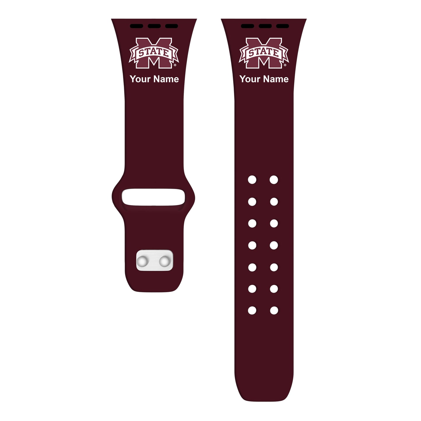 Mississippi State Bulldogs Personalized Silicone Apple Watch Band