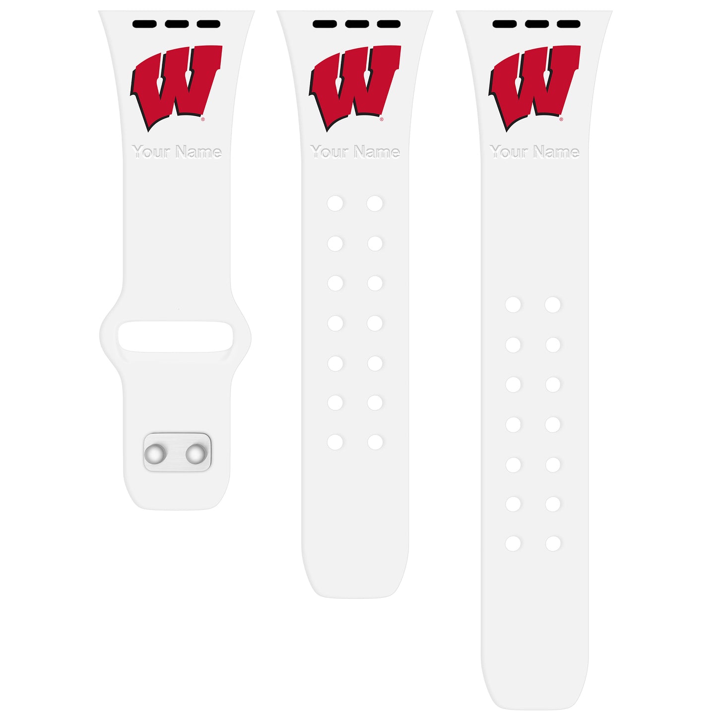 Wisconsin Badgers Personalized Silicone Apple Watch Band