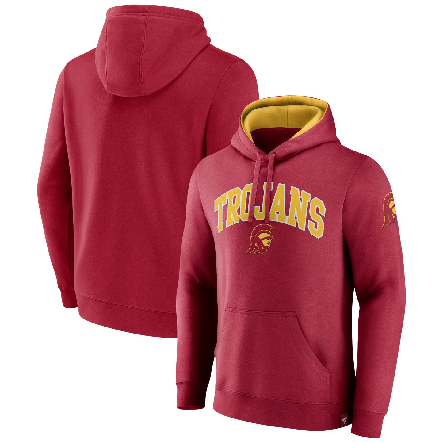 Men's Fanatics Cardinal USC Trojans Arch & Logo Tackle Twill Pullover Hoodie