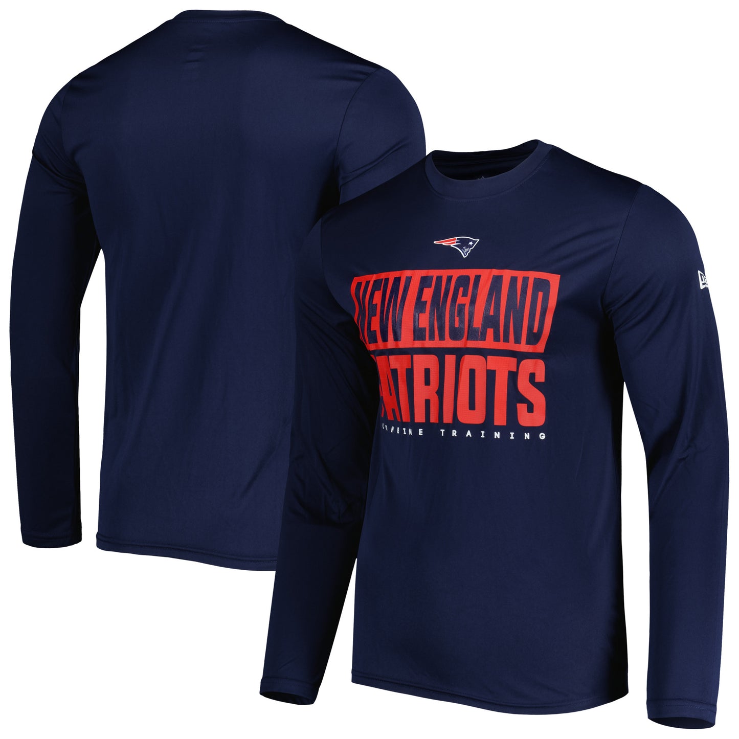 Men's New Era Navy New England Patriots Combine Authentic Offsides Long Sleeve T-Shirt