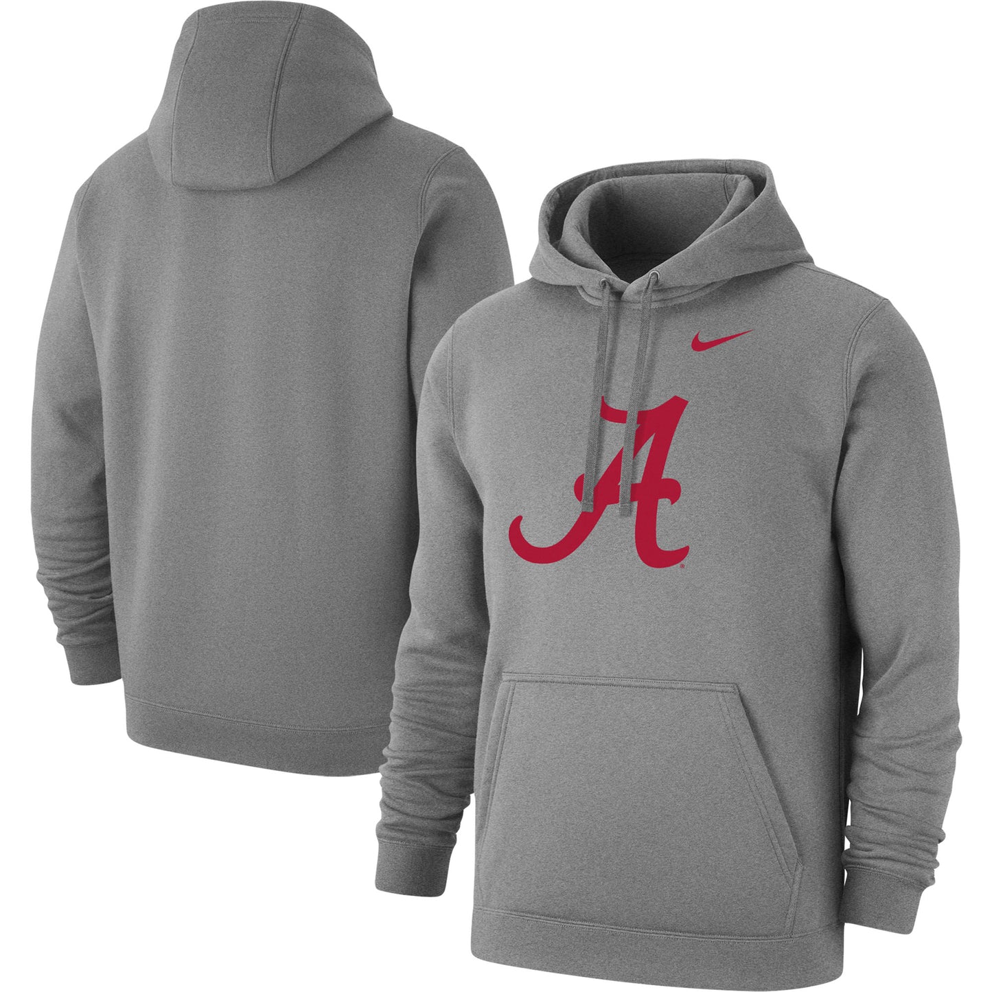 Men's Nike Heather Gray Alabama Crimson Tide Logo Club Pullover Hoodie