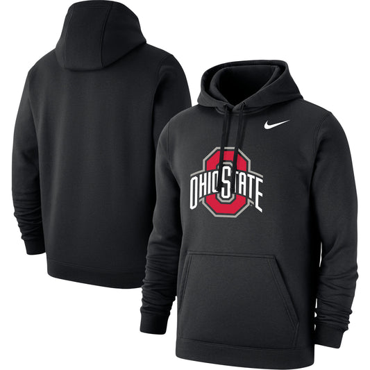 Men's Nike Black Ohio State Buckeyes Logo Club Pullover Hoodie