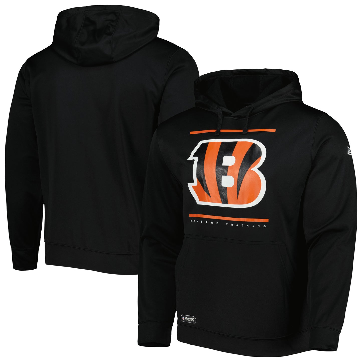 Men's New Era Black Cincinnati Bengals Combine Authentic Split Defense Pullover Hoodie