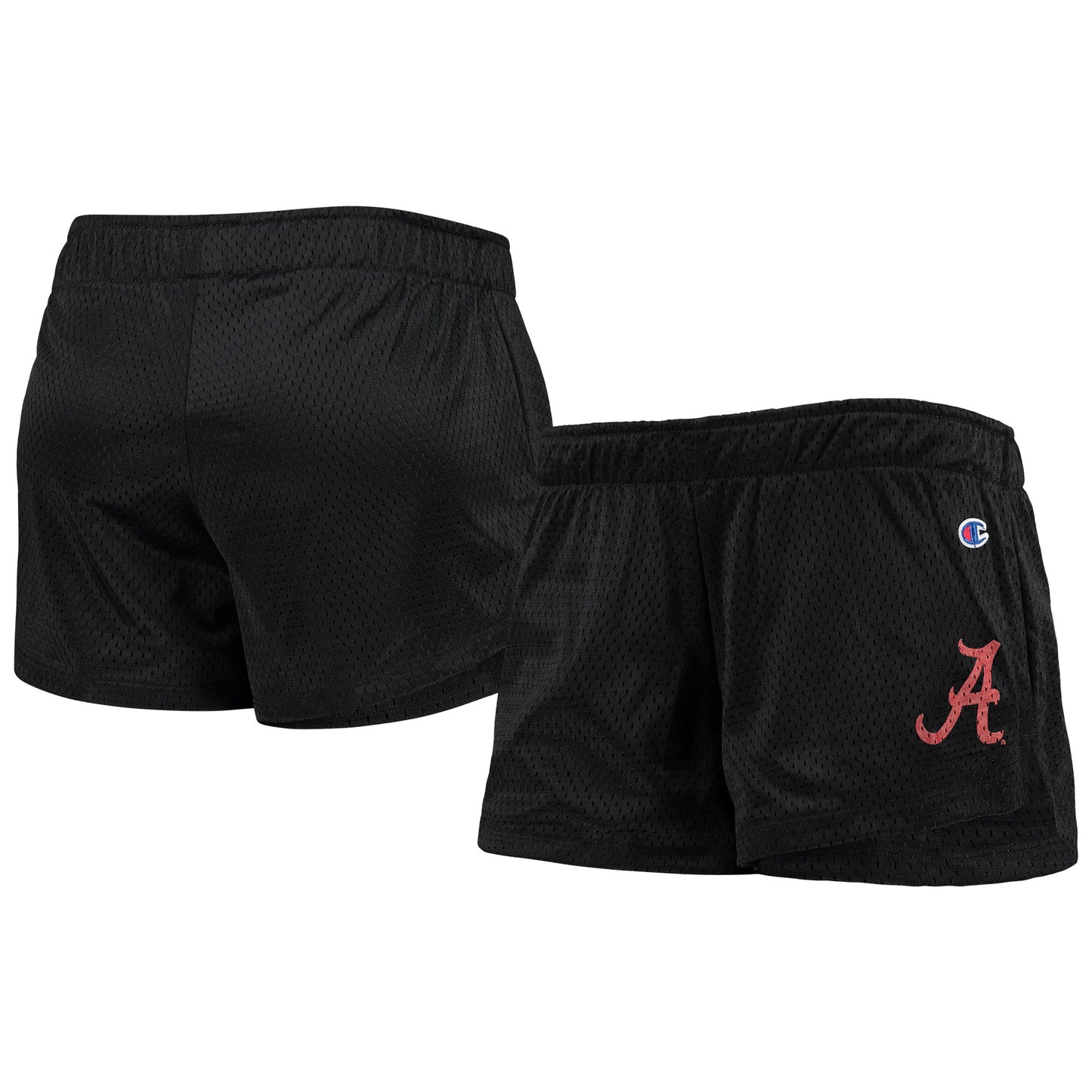 Women's Champion Black Alabama Crimson Tide Logo Mesh Shorts