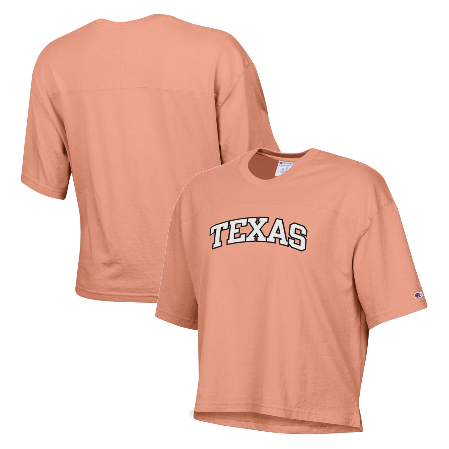 Women's Champion Orange Texas Longhorns Vintage Wash Boxy Crop T-Shirt