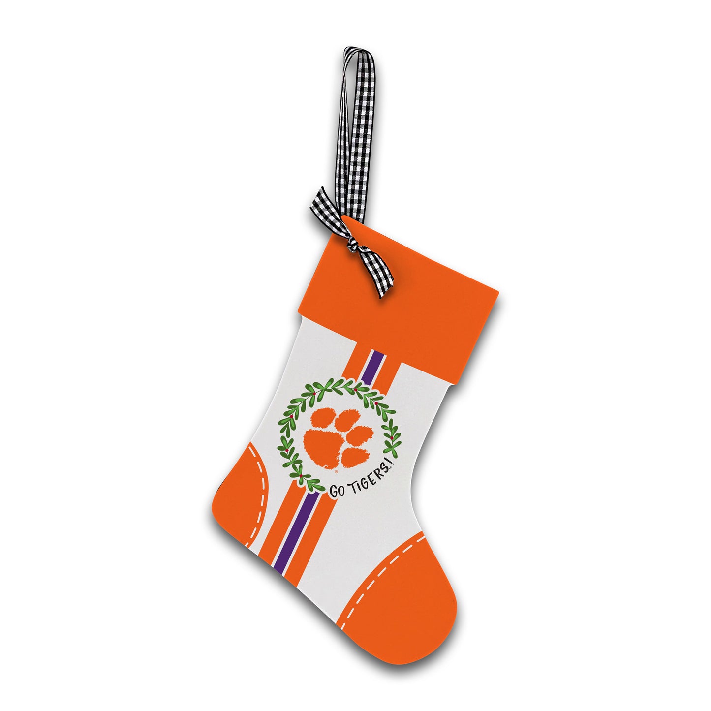 Clemson Tigers Wood Stocking Ornament