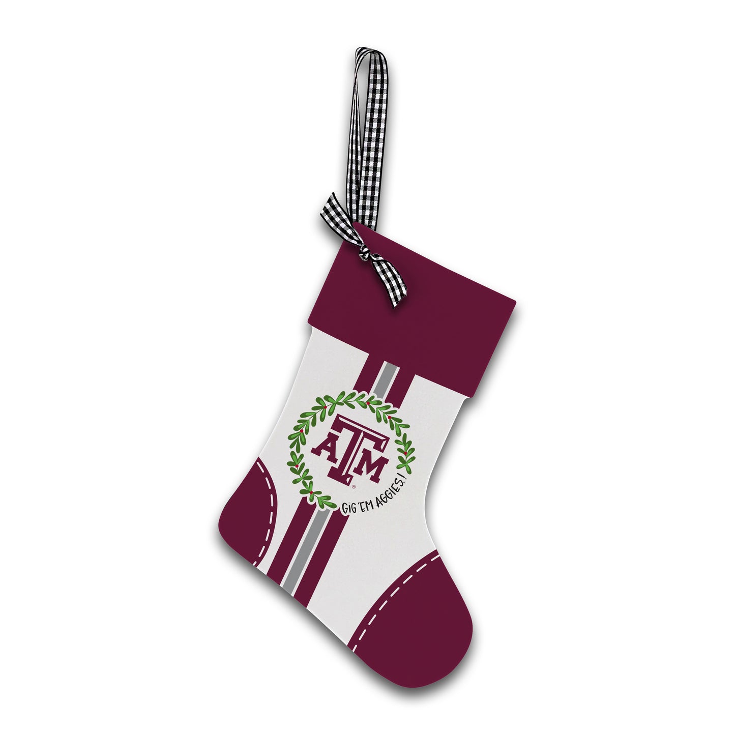 Texas A&M Aggies Wood Stocking Ornament