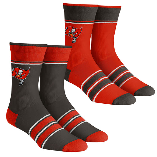 Unisex Rock Em Socks Tampa Bay Buccaneers Multi-Stripe 2-Pack Team Crew Sock Set