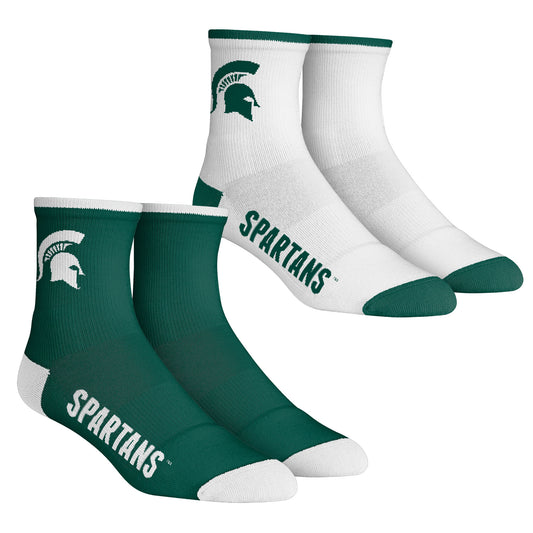 Men's Rock Em Socks Michigan State Spartans Core Team 2-Pack Quarter Length Sock Set