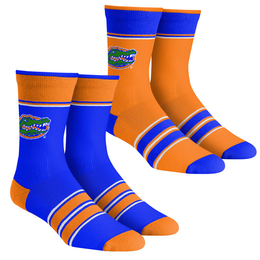 Youth Rock Em Socks Florida Gators Multi-Stripe 2-Pack Team Crew Sock Set