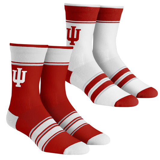 Youth Rock Em Socks Indiana Hoosiers Multi-Stripe 2-Pack Team Crew Sock Set