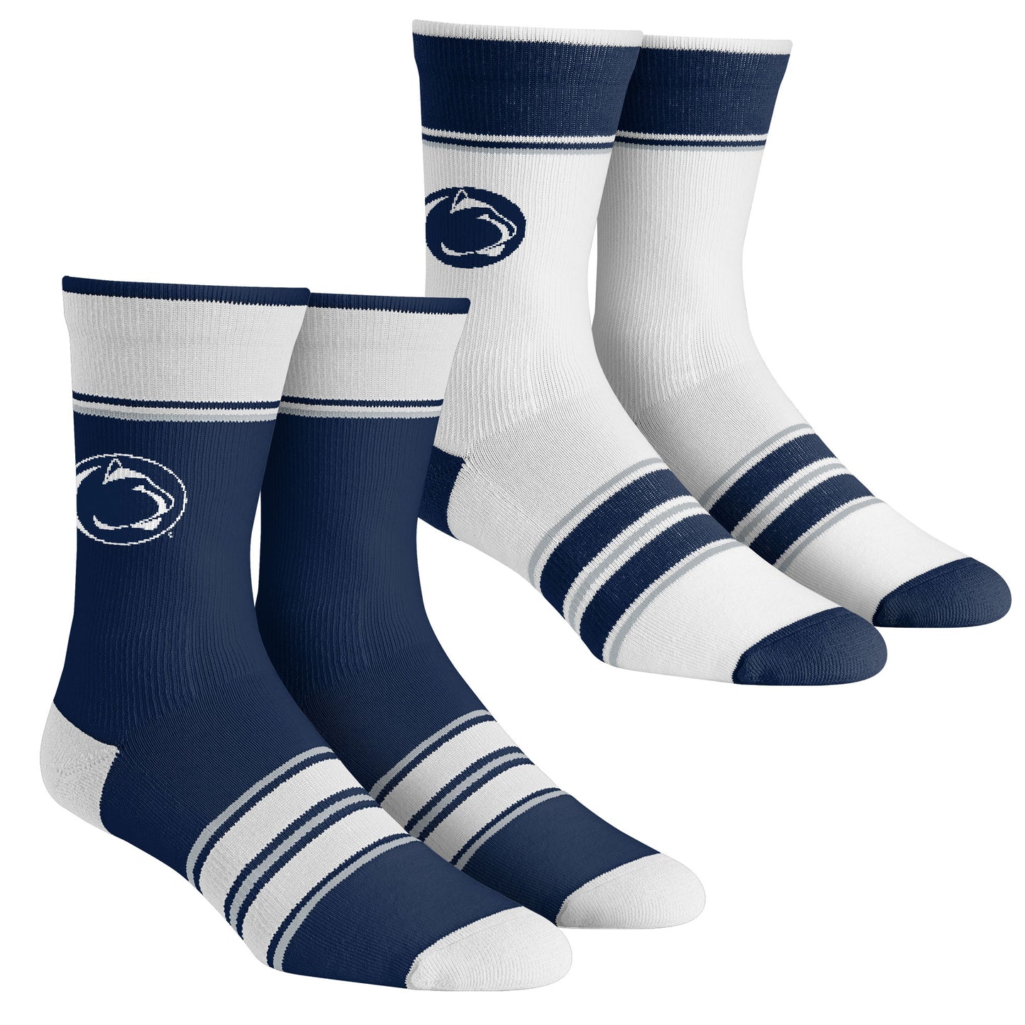 Youth Rock Em Socks Penn State Nittany Lions Multi-Stripe 2-Pack Team Crew Sock Set