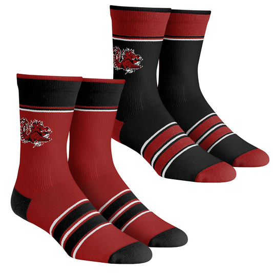 Youth Rock Em Socks South Carolina Gamecocks Multi-Stripe 2-Pack Team Crew Sock Set