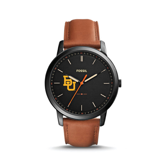 Fossil Baylor Bears The Minimalist Slim Light Brown Leather Watch