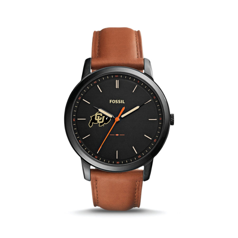 Fossil Colorado Buffaloes The Minimalist Slim Light Brown Leather Watch