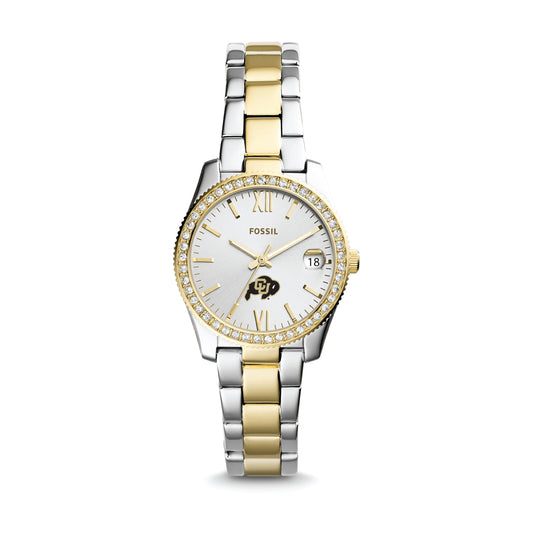 Women's Fossil Colorado Buffaloes Scarlette Mini Two-Tone Stainless Steel Watch