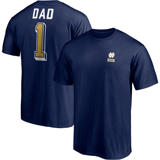 Men's Fanatics Navy Notre Dame Fighting Irish Team #1 Dad T-Shirt