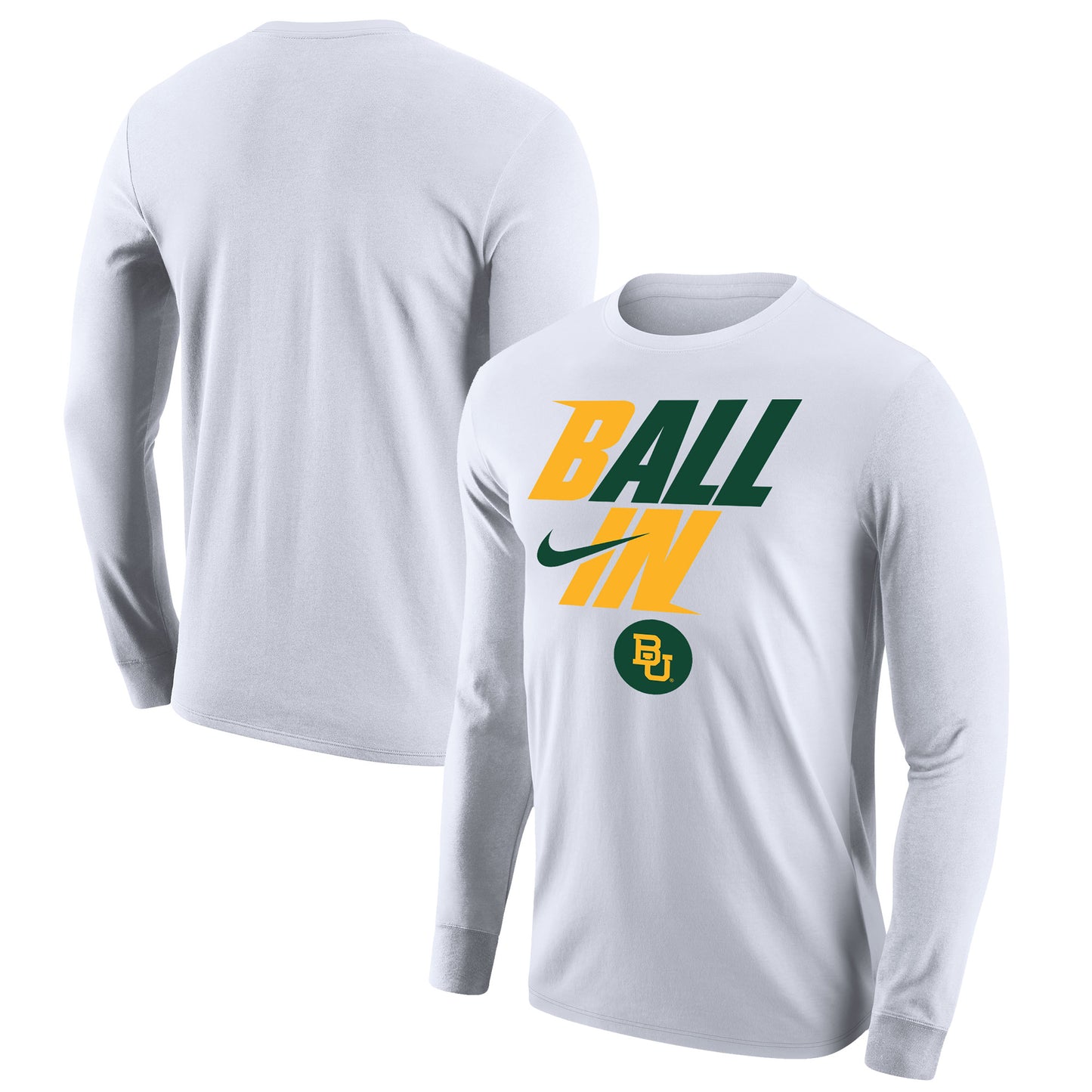 Men's Nike White Baylor Bears Legend Bench Long Sleeve T-Shirt