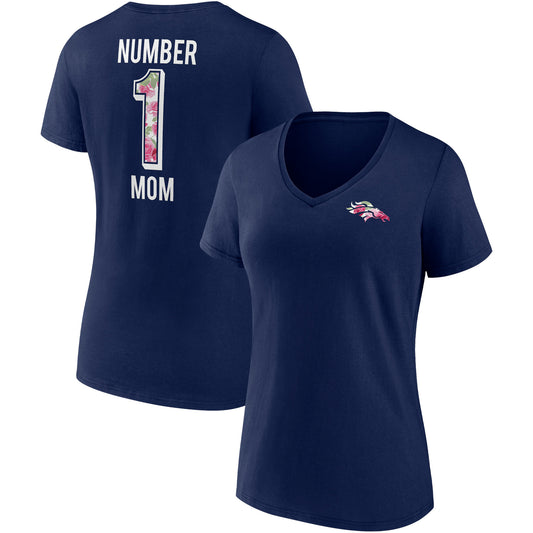 Women's Fanatics Navy Denver Broncos Team Mother's Day V-Neck T-Shirt