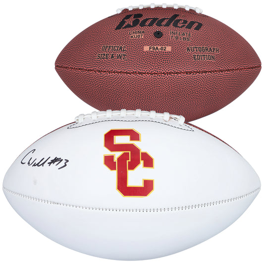 Caleb Williams USC Trojans Autographed White Panel Football