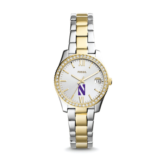 Women's Fossil Northwestern Wildcats Scarlette Mini Two-Tone Stainless Steel Watch