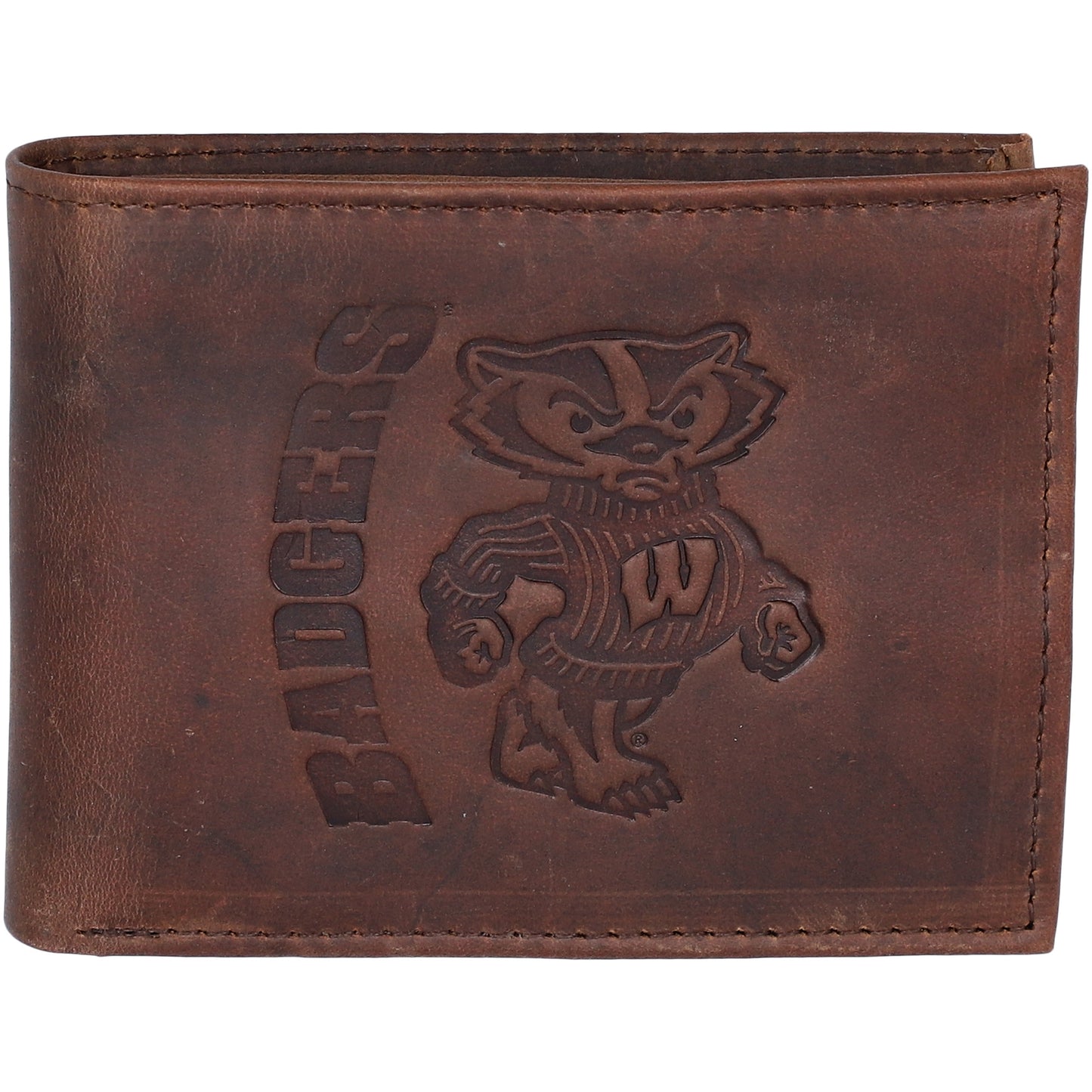 Brown Wisconsin Badgers Bifold Leather Wallet