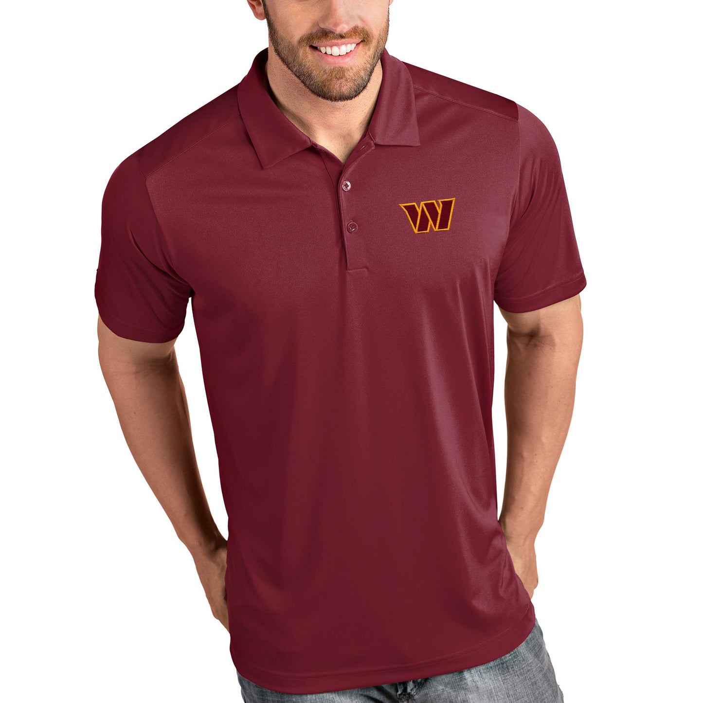 Men's Antigua Burgundy Washington Commanders Tribute Polo