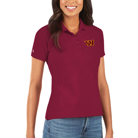 Women's Antigua Burgundy Washington Commanders Legacy Pique Polo