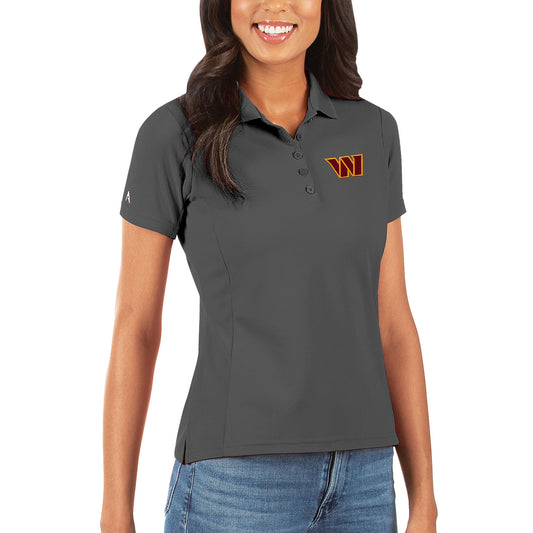 Women's Antigua Charcoal Washington Commanders Legacy Pique Polo