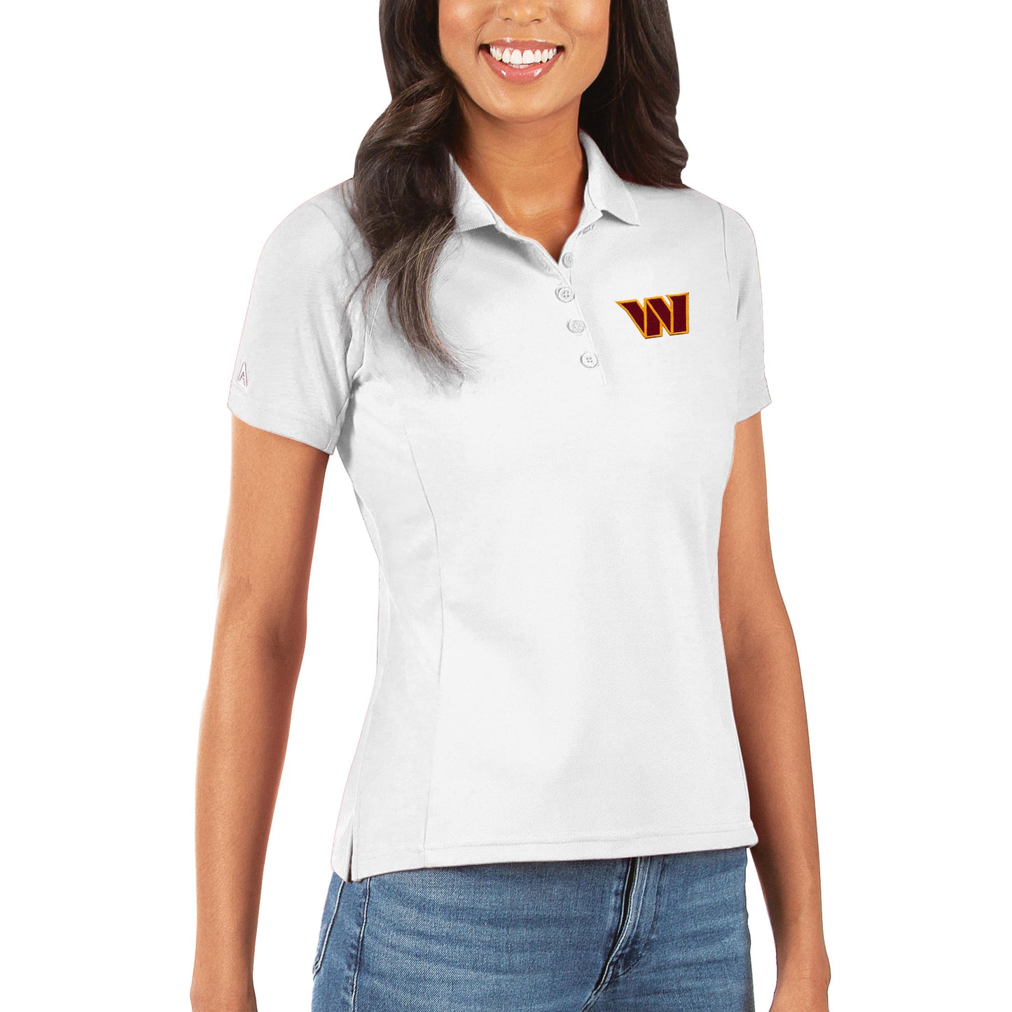 Women's Antigua White Washington Commanders Legacy Pique Polo