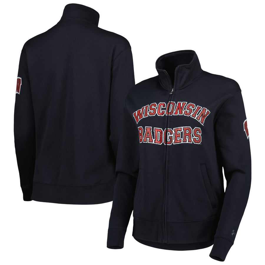 Women's Under Armour Black Wisconsin Badgers All Day Full-Zip Jacket