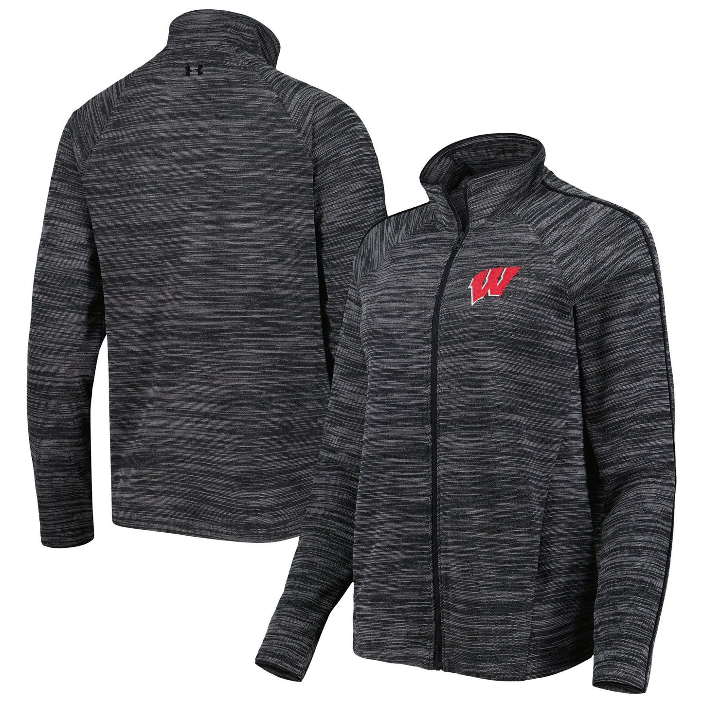 Women's Under Armour Black Wisconsin Badgers Tempo Fleece Raglan Full-Zip Jacket