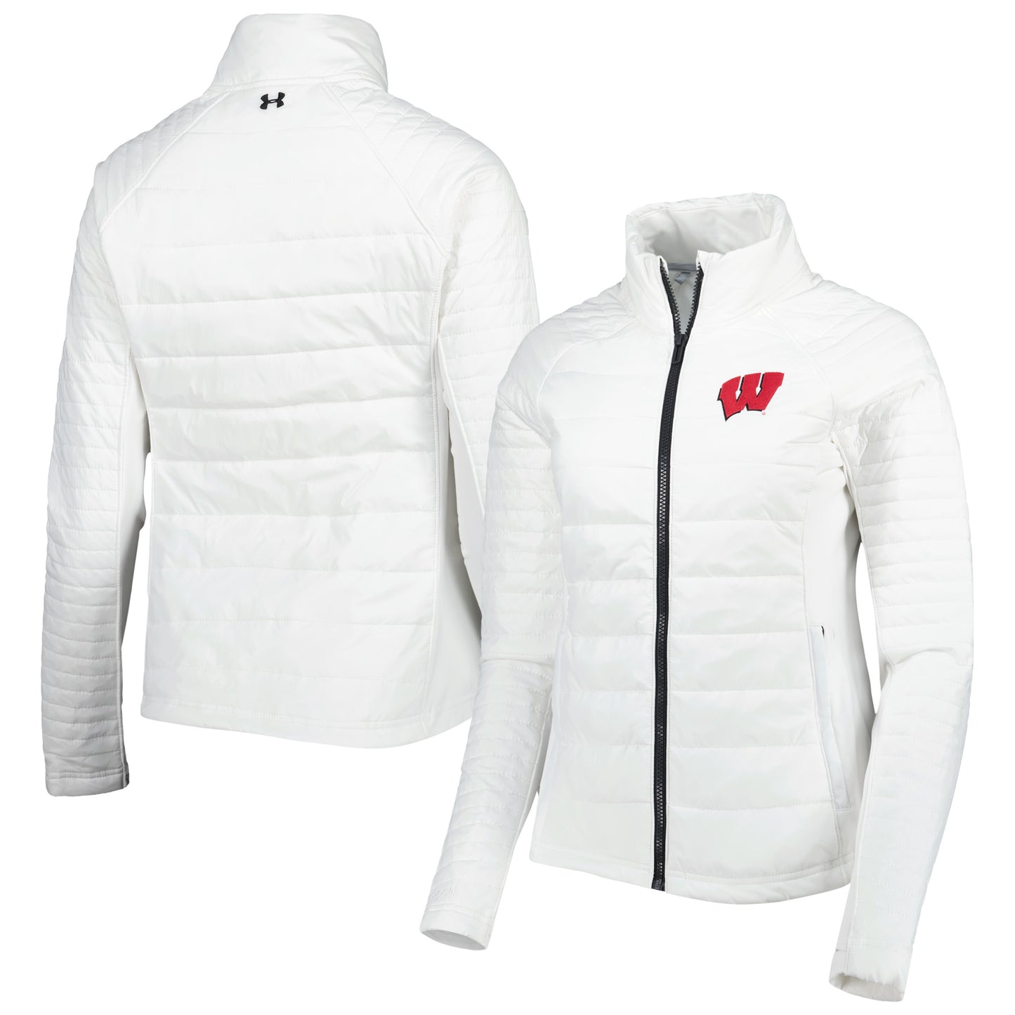 Women's Under Armour White Wisconsin Badgers Atlas Insulated Raglan Full-Zip Jacket