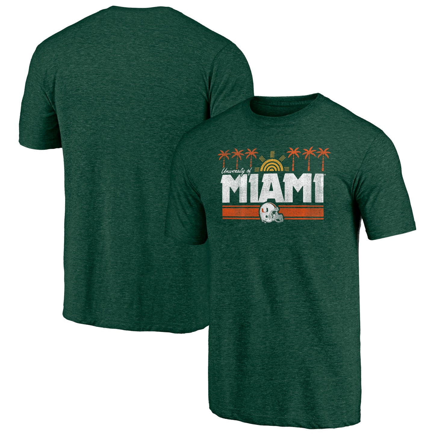 Men's Green Miami Hurricanes Favorite Sport Tri-Blend T-Shirt