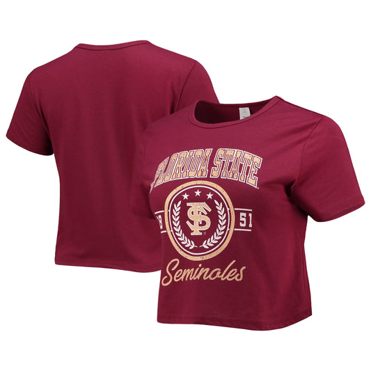 Women's ZooZatz Garnet Florida State Seminoles Core Laurels Cropped T-Shirt