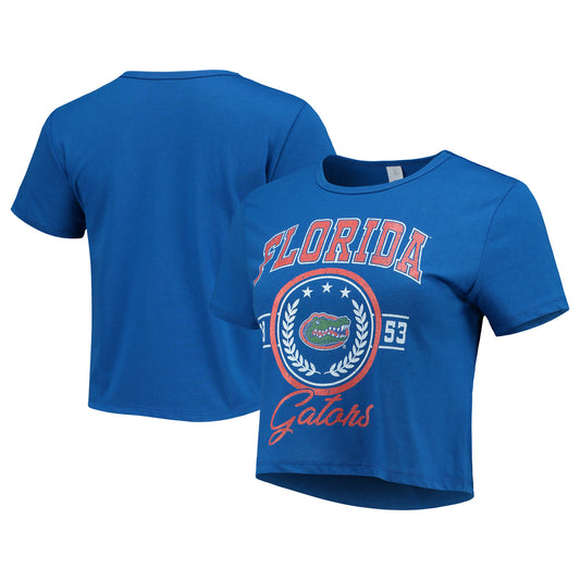 Women's ZooZatz Royal Florida Gators Core Laurels Cropped T-Shirt