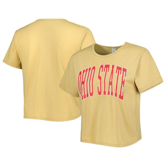 Women's ZooZatz Yellow Ohio State Buckeyes Core Fashion Cropped T-Shirt